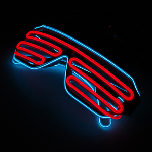 Occhiali EL Wire di Alta Qualità, Occhiali Neon Lampeggianti LED per Feste a Tema Anni '80, EDM, RB03 - Product Image 3