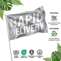 Drapeau promotionnel personnalisé avec logo, fabricant OEM, polyester imprimé sur mesure, intérieur/extérieur, 3x5, prix abordable, en gros pour la publicité Y