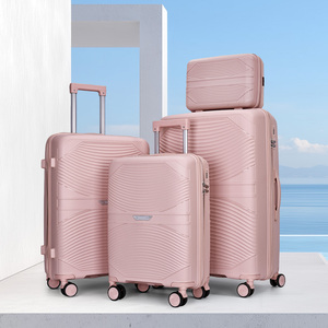 Vente directe universelle – Ensemble de 4 pièces (13, 20, 24, 28) en PP et polyester, moderne, imperméable, poignée souple, roulettes fixes, léger - Product Image 2