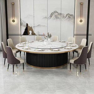 Hotel Suite Luxury Dining <b>Table</b> Set With Lazy VIP Room Smart Big Marble Round <b>Chairs</b> ZZ362 Modern Design Adds Contemporary Elega - Product Image 4