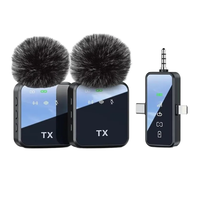 Microphone Lavalier Sans Fil 3-en-1 F11-2 avec Double Émetteur, Réduction de Bruit Omnidirectionnelle, Micro à Clip pour Vlog et Streaming