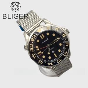 Đồng hồ đeo tay cơ học mới 41mm cho Nam, phong cách kinh doanh, kính sapphire dg3804 GMT, khung xoay - Product Image 2