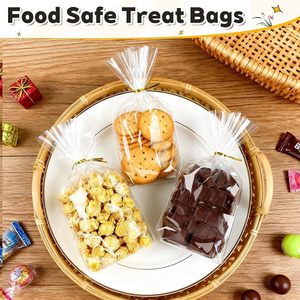 Sacchetti per dolcetti, confezione <span class=keywords><strong>da</strong></span> 50, trasparenti con soffietto sul fondo per esposizione verticale, caramelle, bomboniere + 50 lacci dorati - Product Image 2