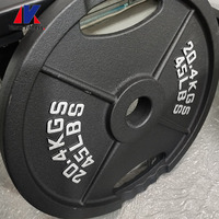 Ensemble de poids libres personnalisés pour la musculation, accessoires d'équipement de fitness, plaques de poids en fonte de 45 lb