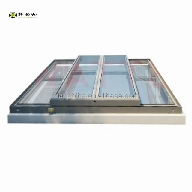 Ventana corredera automática con marco de aluminio horizontal de fibra de vidrio para techos planos