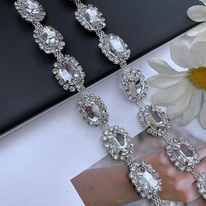 Cadena de Cristal Plateado RYL, Adorno de Diamantes de Imitación, Cinta Metálica, Decoración para Vestidos de Novia, Accesorios de Ropa - Product Image 5