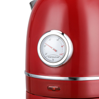 Bouilloire électrique, 5 tasses (1,3 L), compacte, petite bouilloire à eau en acier inoxydable à double paroi, rétro, pour le thé et le café