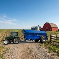 Épandeur de fumier hydraulique, options deux essieux, réservoir de stockage de fumier haute résistance pour la production d'engrais agricoles