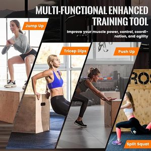Wellshow 3 en 1 Wood Plyo Box Caja de <span class=keywords><strong>salto</strong></span> pliométrica antideslizante para gimnasio en casa 400lbs Bearing Fitness Launch Box para saltar en cuclillas - Product Image 6