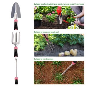 31Pcs Mọng Nước Công Cụ Làm Vườn Kit Nhiệm Vụ Nặng Nề Thép Không Gỉ Làm Vườn Quà Tặng Màu Hồng Công Cụ Làm Vườn <span class=keywords><strong>Set</strong></span> Cho Phụ Nữ - Product Image 3
