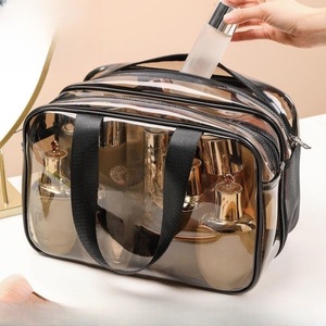 Transparent PVC Travel Cosmetic makeup Bag big storage handbag toiletry tote wash bag