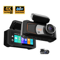 Caméra embarquée 4K + 4G avec double objectif, enregistrement Wi-Fi, suivi GPS, contrôle vidéo en direct sur téléphone, alimentation 12-24V, caméra de voiture 4G
