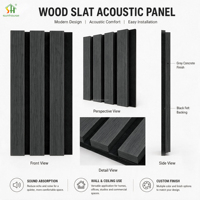 Panneau acoustique en feutre PET avec lattes décoratives en MDF pour l'absorption acoustique et la décoration murale intérieure dans les espaces commerciaux
