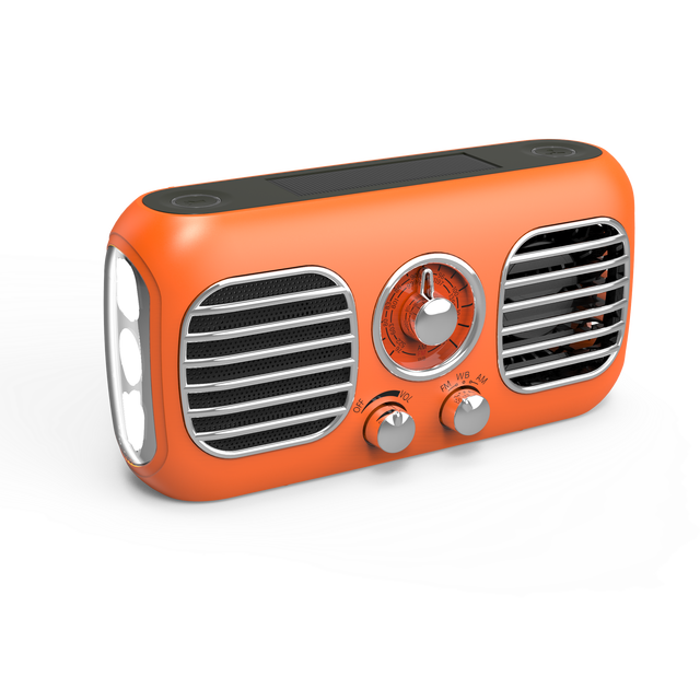 Camping Emergency Dynamo Hand Crank Multi-function Noaa Radio Solar With Flashlight 4000 MAh Power Charger, SOS , Bladeless  Fan