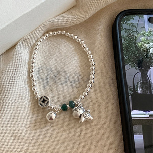 999 Pure <b>Silver</b> <b>Beaded</b> Bracelet Women Animal Charm Gift Jewelry Elegant Minimalist Chinese Style - Product Image 3