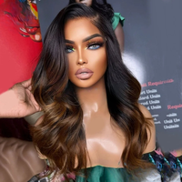 Perruque Lace Front HD 5x5 sans colle, couleur Ombré Blonde, vente en gros d'usine, ou perruques en cheveux humains vierges vietnamiens et indiens bruts