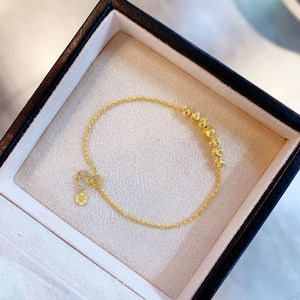 Xinfly Au750 18k Gold Cat Eye Letter Charm Bead <b>Rope</b> <b>Chain</b> Bracelet for Woman - Product Image 4