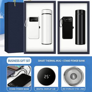 3 in 1 Stainless Steel Vacuum Flask Neck <b>Massager</b> Power Bank with Phone Stand <b>Personalized</b> Luxury Business Corporate Gift Set - Product Image 5