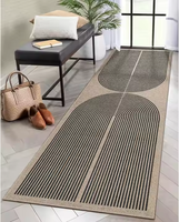 Tapis de couloir en boucle antidérapant au design moderne, facile à nettoyer, en polyester, fabriqué à la machine, pour un usage domestique - pour l'entrée, la cuisine