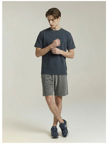 T-shirt vintage en coton américain style Old Money à manches courtes pour hommes et femmes, marque tendance, grande taille, couleur unie délavée - Product Image 5