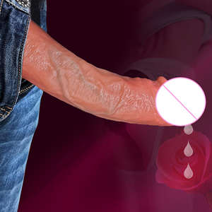 Lambendo a bainha simulada do vibrador do silicone para homens, controle remoto elétrico, luva ampliada e engroçada do pénis, produtos adultos do sexo - Product Image 1