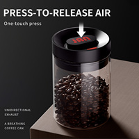 Vente en gros d'usine : Pots en verre borosilicate personnalisables avec couvercles en plastique et fermetures à poussoir pour le rangement en cuisine (1200 ml)