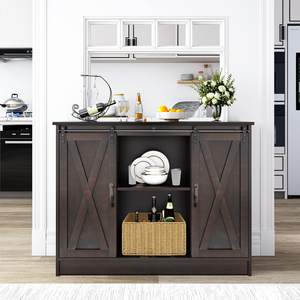 Buffet de cuisine nordique moderne Armoires de rangement Café <span class=keywords><strong>Bar</strong></span> en bois Credenza Buffet Finition laquée Garde-manger Rangement - Product Image 1
