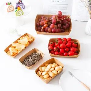 Özelleştirilmiş kağıt kap ucuz toptan Kraft kağıt kutuları Takeaway çerezler için Kraft gıda kapları kekler salata