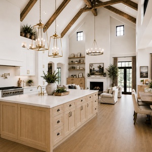 White Oak <b>Kitchen</b> Cabinets Ready To Assemble | Built <b>In</b> <b>Kitchen</b> Storage Cabinets For Residential Projects | Living Room Cabinet - Product Image 1