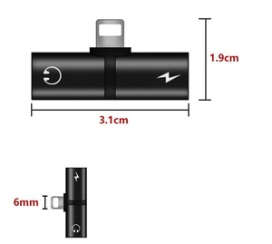 Adaptateur de charge et <span class=keywords><strong>audio</strong></span> USB-C 8 broches 2-en-1 pour téléphone portable avec convertisseur casque pour iPhone 7/8/X/XS/11/12/MAX - Product Image 3