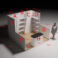 Stand d'exposition modulaire QUICK BUILD, réutilisable, en aluminium, pour salon professionnel, 10*10 pieds, design personnalisé, équipement pour événements, stand d'exposition