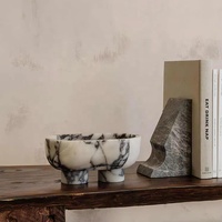 Stonekocc 2 Jambes Bol Plateau Marbre Pierre Travertin Calacatta Viola Art Déco Designer Hôtel Villa Modèle Maison Décoration de La Maison
