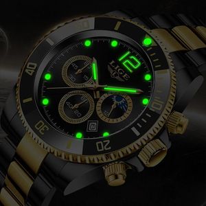 Orologi di lusso LIGE 8924 da uomo Casual in acciaio inossidabile 24 ore fase lunare da uomo guarda <span class=keywords><strong>orologio</strong></span> cronografo al quarzo impermeabile - Product Image 4