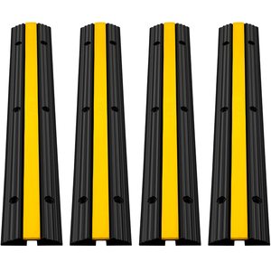 Rampe de protection de câbles en caoutchouc robuste pour sol, couvre-câbles de garage, protection de tuyaux pour allées, parkings et garages - Product Image 1