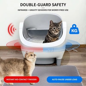 Litière pour <span class=keywords><strong>chat</strong></span> électrique autonettoyante OEM avec contrôle par application programmable, sans odeur, <span class=keywords><strong>toilette</strong></span> automatique, nettoyage facile, espace intérieur de 20 L - Product Image 5