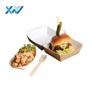 Giấy trắng <span class=keywords><strong>Hamburger</strong></span> hộp dùng một lần rắn tẩy trắng Hội Đồng Quản trị Burger bao bì thân thiện với môi takeout vỏ sò - Product Image 3