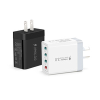 Chargeur mural USB multi-ports 30W 4 ports à charge rapide PD QC3.0 Type-C, adaptateur secteur portable avec prises UK/AU personnalisables, idéal pour les voyages – Vente Flash