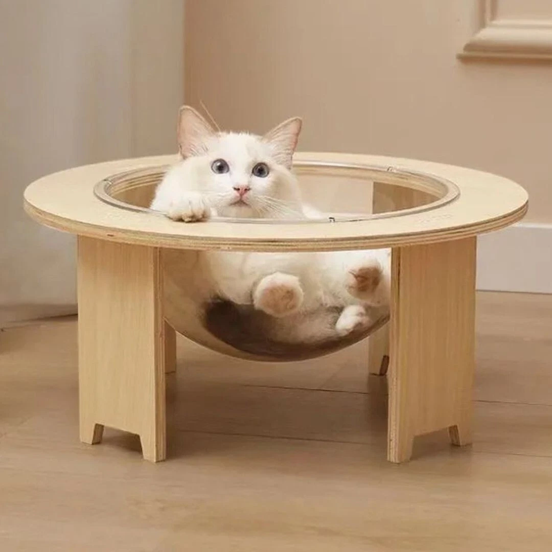 Wooden Cat Bed Sturdy Cozy Wooden