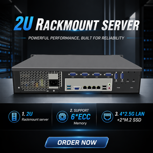 เซิร์ฟเวอร์แบบติดตั้งบนแร็ค 2U E5-2695V4 18 คอร์ 6*32G ECCRAM 8 NAS X99 ซอฟต์แวร์เราเตอร์ 2.5 3.5 " SSD มินิพีซีอุตสาหกรรมแบบทนทาน 2U Rackmount Se - Product Image 1
