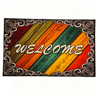 Tapis de bienvenue en fibre de coco imprimé sur mesure avec motif galets de pierre, base en caoutchouc antidérapante, résistant à l'huile, absorbant l'eau, fin et anti-salissures