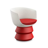 Chaise de négociation créative en fibre de verre et tissu, imprimée motif Art des poupées milaneses, style nordique moderne, à effet dégradé