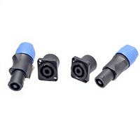 Connecteur de câble audio Powercon mâle 4 broches bleu NL4FC pour amplificateur de haut-parleur, connecteur de haut-parleur circulaire NL4FC