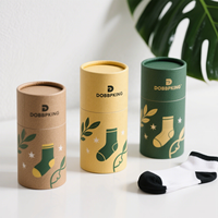 Emballage en tube de papier rond en kraft biodégradable écologique avec logo personnalisé pour t-shirts, sous-vêtements, chaussettes et serviettes