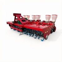 Semoir de précision à 6 rangs pour maïs avec espacement réglable des rangs, machine combinée de labour rotatif et fertilisation en une seule passe