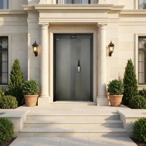 ZS Custom Modern Design Villa House Aluminum Alloy Stainless Steel Exterior Security Unequal Double Front Entry <strong>Door</strong> - Product Image 6