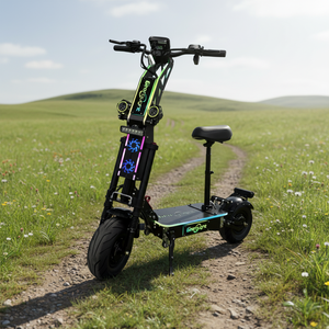 Livraison gratuite aux États-Unis, G14 72V 10000W, scooter électrique pliable à double moteur, pneus larges de 13 pouces, batterie 35ah, avec lumières LED colorées - Product Image 1