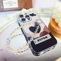 Porte-clés, breloque de téléphone, pendentif de sac, chaîne de voiture, accessoire pour étui d'écouteurs en perles de verre cristal multicolores facettées, frais et éclatant