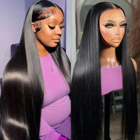 Wig Rambut Asli Vietnam 100% Tanpa Proses Kimia, Wig Rambut Asli HD Transparent Lace Frontal, Wig Rambut Asli Tanpa Lem Siap Pakai