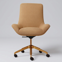 Chaise de bureau ergonomique portable faite à la main avec base à roulettes lisses de qualité supérieure, idéale pour le salon, le bureau, l'hôtel et la maison