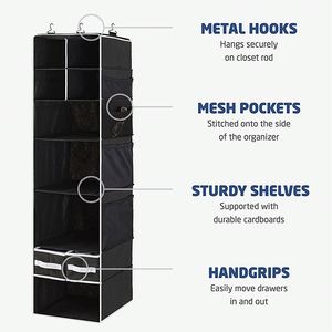 Customized 7-Shelf <b>Collapsible</b> Wardrobe Sturdy Hanging Closet Organizer Drawers Plastic <b>Storage</b> Clothes Bags Organized <b>Storage</b> - Product Image 2